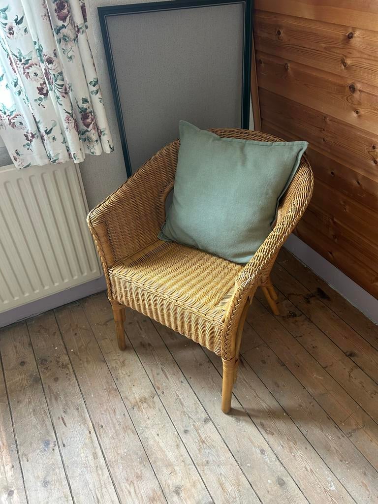 Set van 5 rieten stoeltjes - Vintage look, Huis en Inrichting, Stoelen, Ophalen, Gebruikt, Bruin, Riet of Rotan