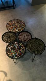 Unieke bijzettafels met bierdoppen - Eyecatchers!, Minder dan 55 cm, Metaal of Aluminium, Rond, Zo goed als nieuw
