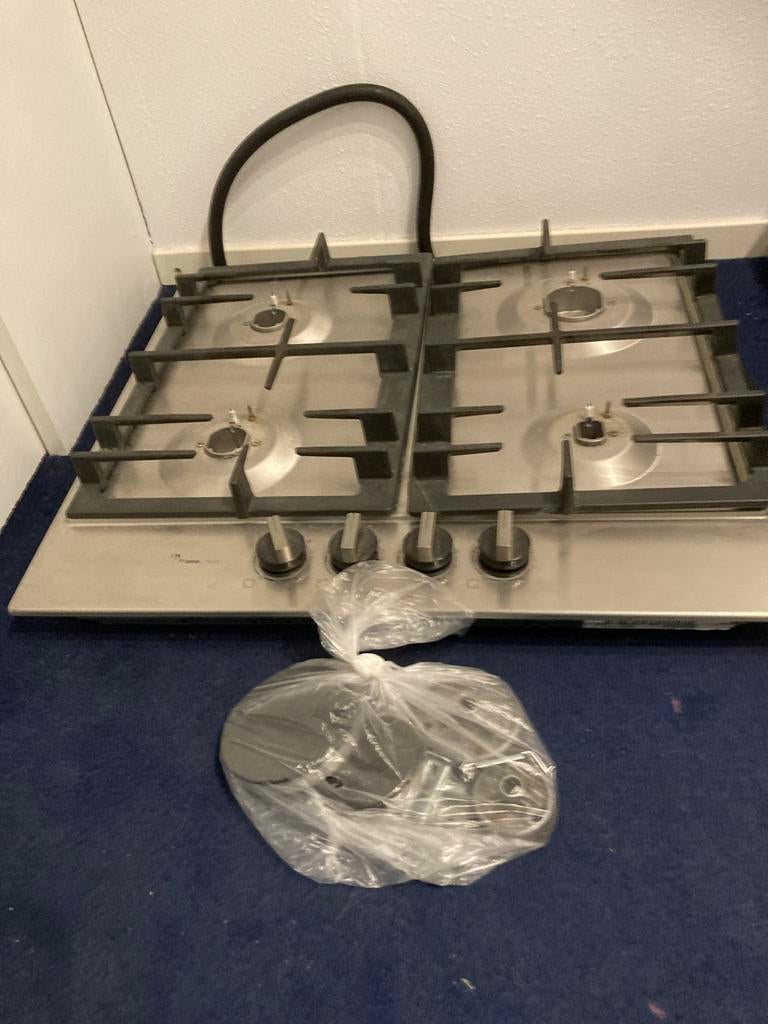 4-pits gaskookplaat, Ophalen, Gebruikt, Minder dan 85 cm, 4 kookzones