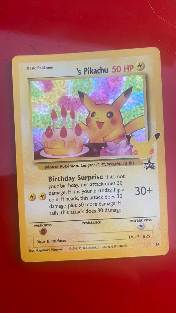 Birthday pikachu kaart, Ophalen, Zo goed als nieuw, Losse kaart