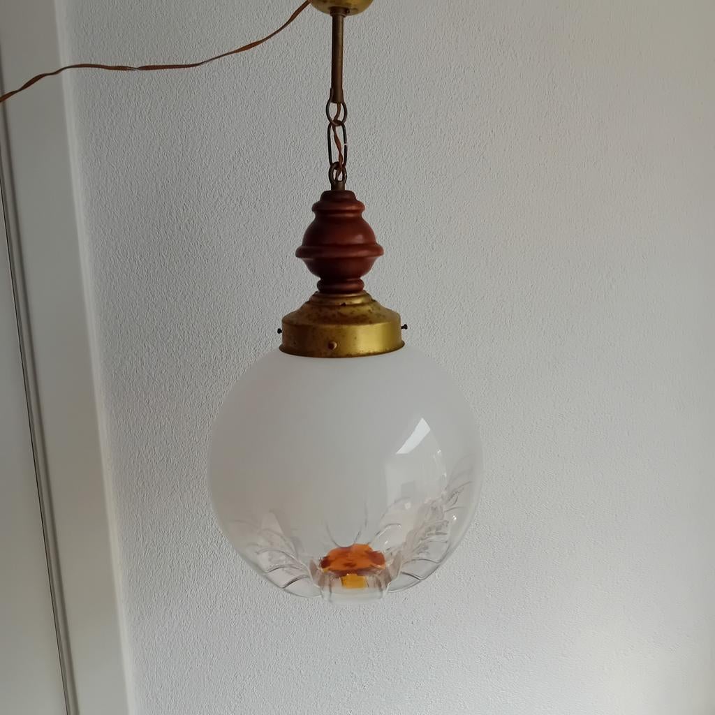 Mazzega Italiaans hanglamp, vintage murano glas, Ophalen of Verzenden