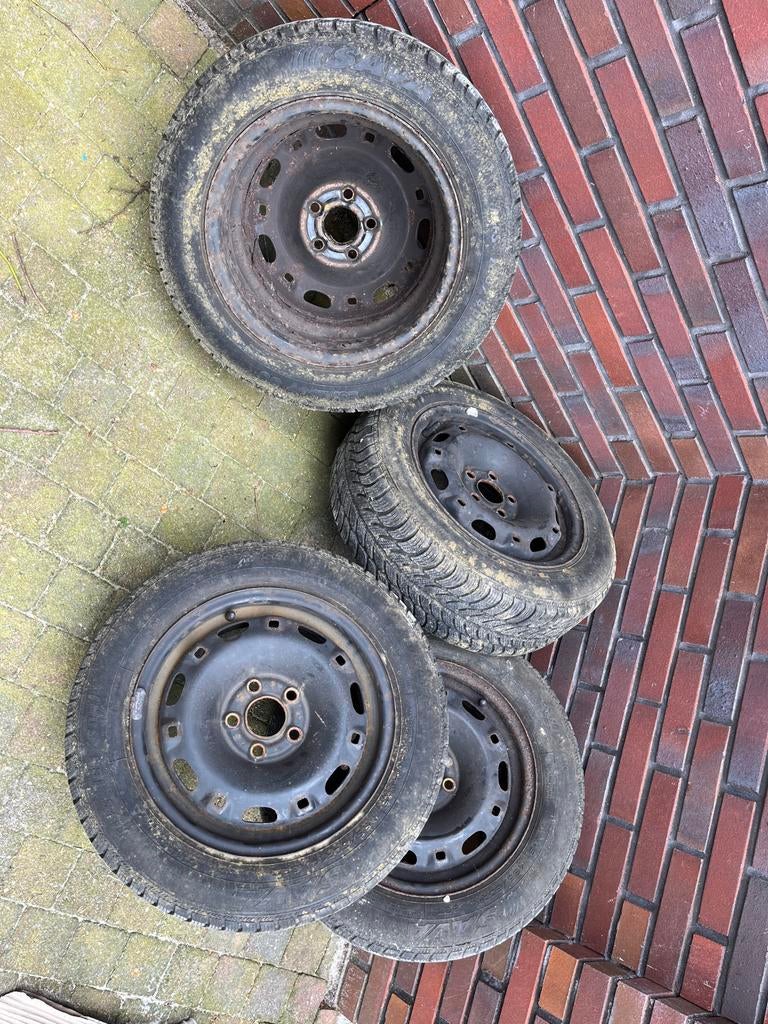 4 wielen afkomstig van VW Polo, Auto-onderdelen, Banden en Velgen, Ophalen, 14 inch, Gebruikt, Banden en Velgen