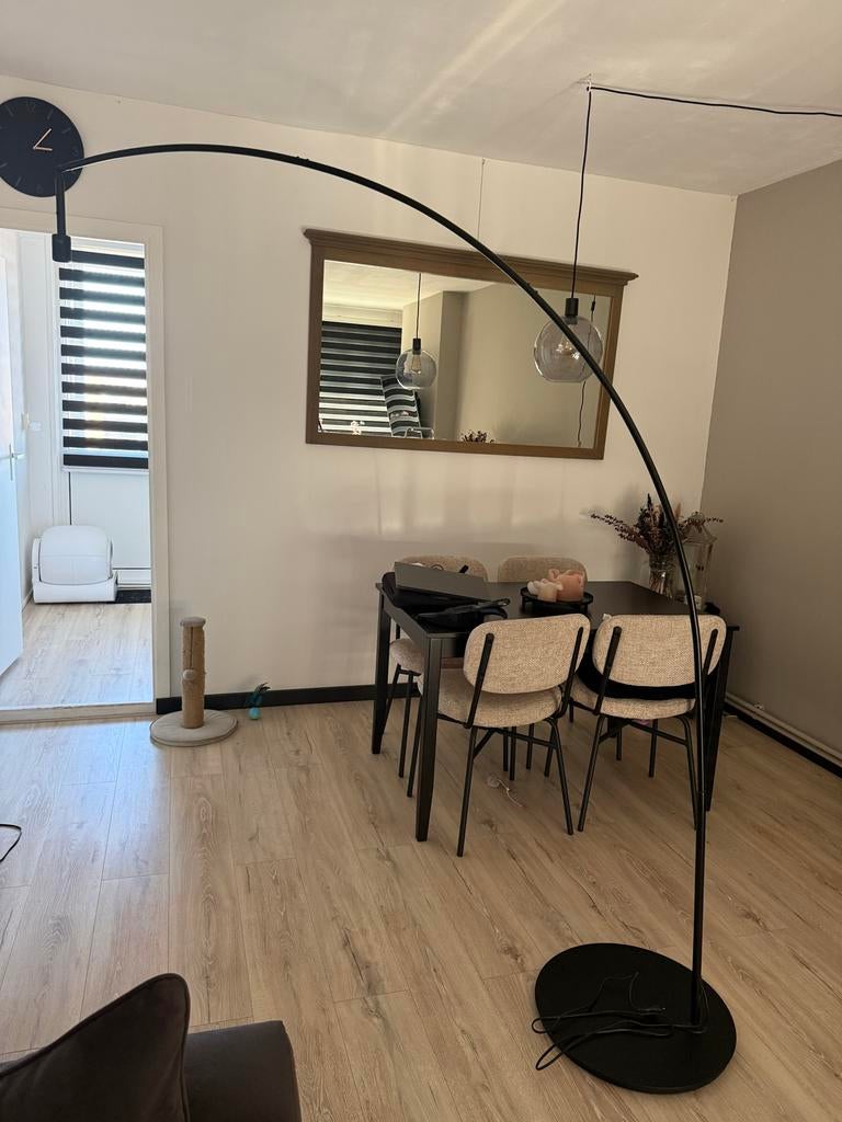 Zwarte staande booglamp, Ophalen, Gebruikt, Metaal, 200 cm of meer