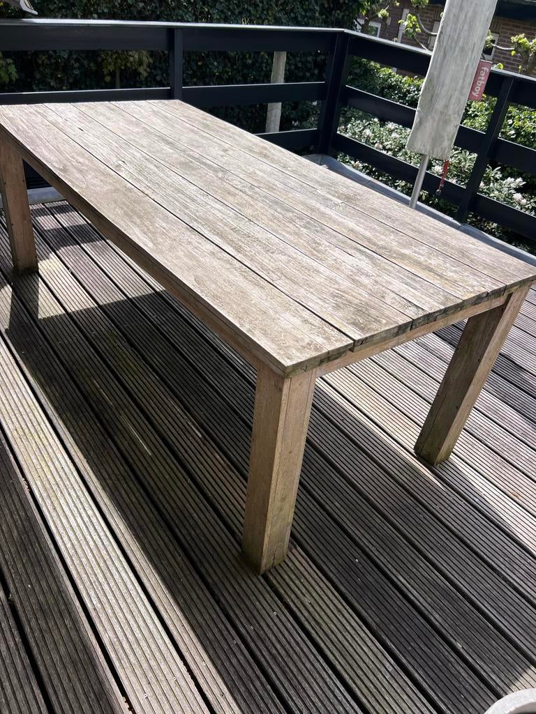 Gratis hardhouten tuintafel (100x220cm), Tuin en Terras, Tuintafels, Ophalen, Gebruikt, Rechthoekig, Hout