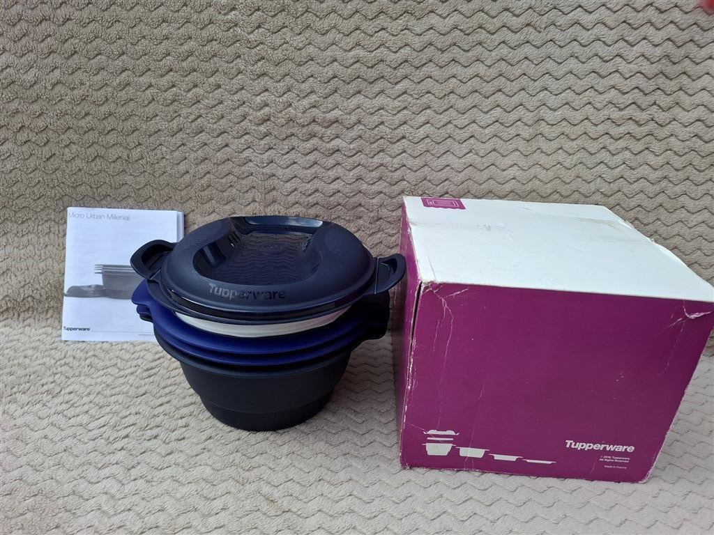 T005 Micro Urban, 2 liter, koken in de magnetron en meer Tup, Ophalen of Verzenden, Zo goed als nieuw, Blauw, Schaal