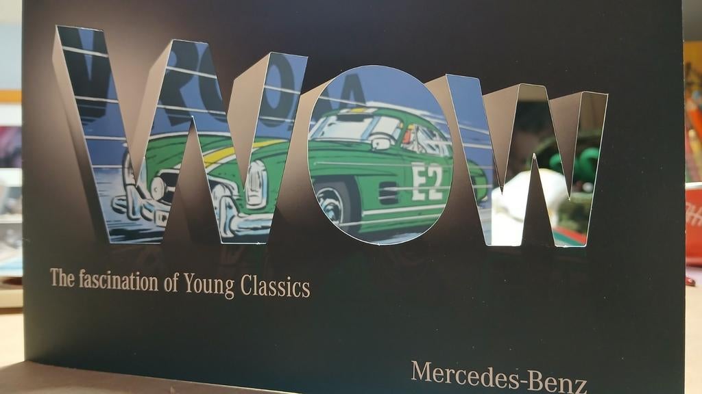 Mercedes Classic foldertje, Michel Vaillant stijl! 21x15cm, Ophalen of Verzenden