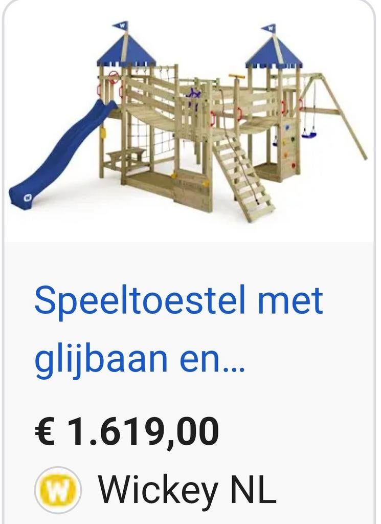 Speeltoestel wickey met glijbaan, nu 500 euro, Ophalen, Schommel