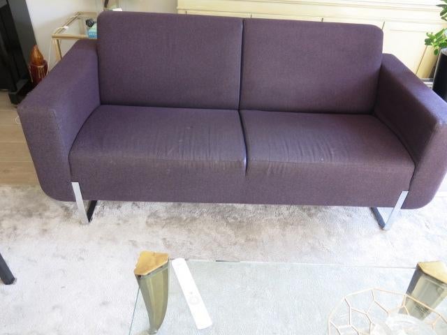 2 zits bank paars wol merk Novastyl, Huis en Inrichting, Banken | Bankstellen, Ophalen, Gebruikt, 150 tot 200 cm, Tweepersoons