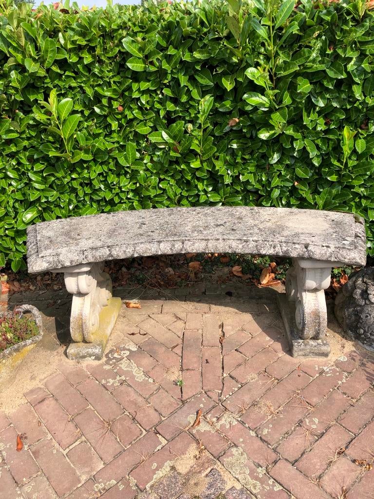 Betonnen halfronde tuinbank, Tuin en Terras, Tuinbanken, Ophalen, Gebruikt, Overige materialen