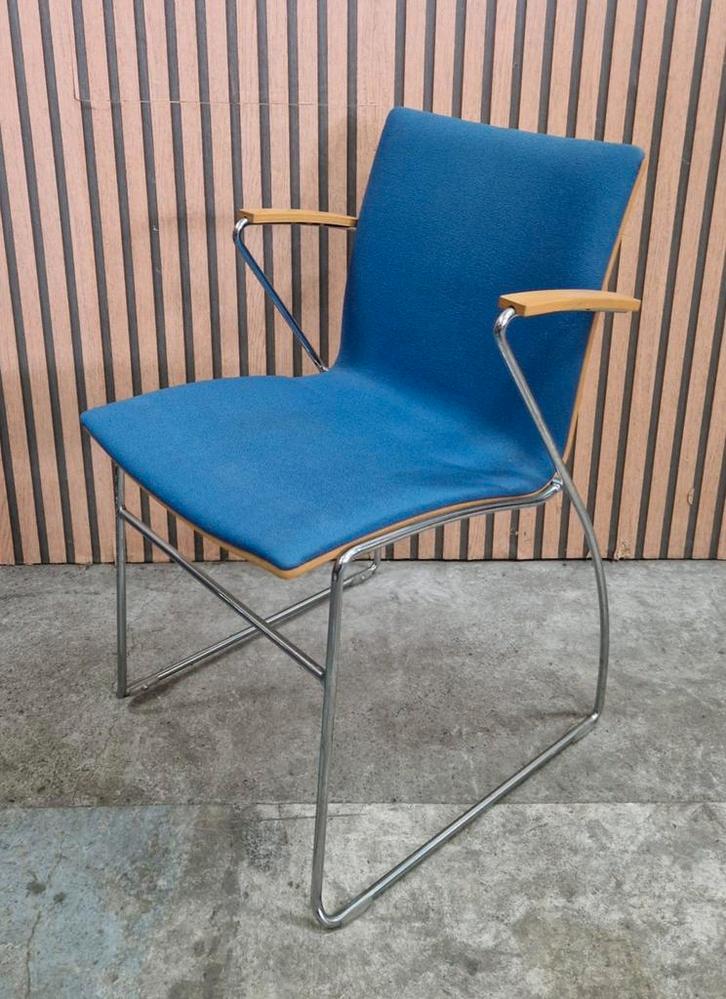 9 x Kembo vergaderstoelen kantine kantoor stoelen blauw, Huis en Inrichting, Stoelen, Zo goed als nieuw, Vijf, Zes of meer stoelen