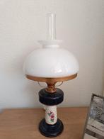 Vintage olielamp stijl tafellamp - blauw en wit, Antiek en Kunst, Ophalen