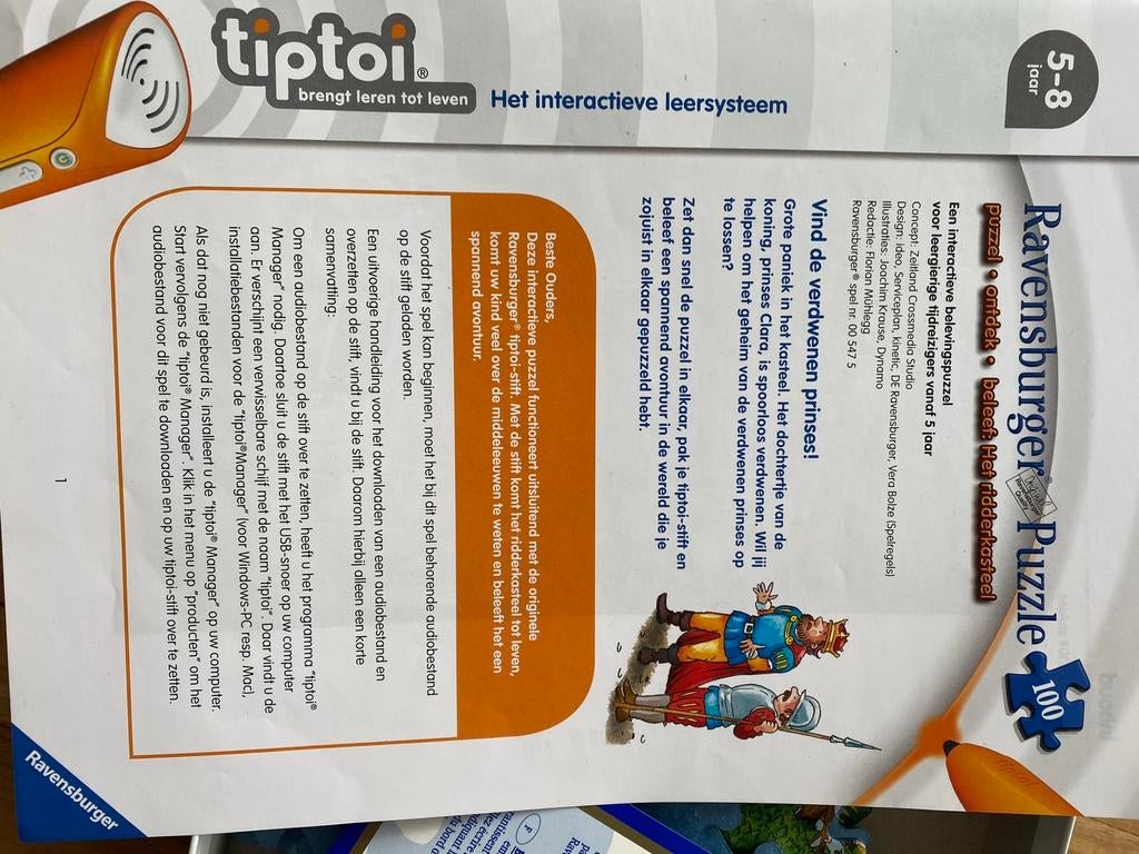 Ravensburger tiptoi Puzzle: Het ridderkasteel (100 stukjes), Ophalen, 10 tot 50 stukjes, Nieuw, 6 jaar of ouder