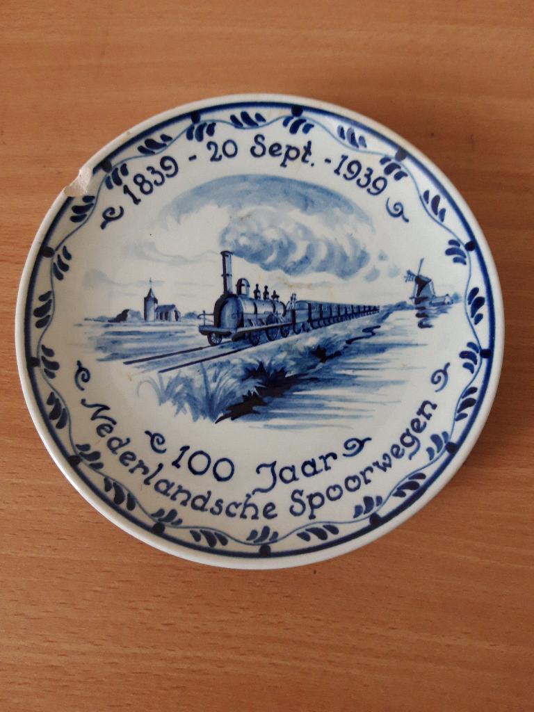 Antiek wandbordje "100 jaar NS", Ophalen