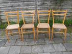Set van 4 vintage eetkamer/eettafel stoelen, stijl Gio Ponti, Gebruikt, Overige kleuren, Vier, Overige materialen