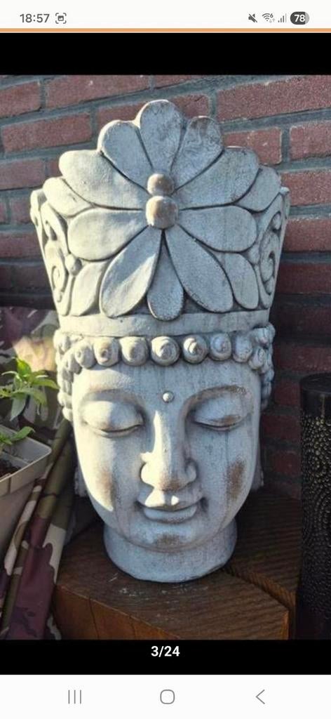 Bundel XXL Boeddha beelden/bloempotten (Ophalen in Delft), Tuin en Terras, Bloempotten, Ophalen, Rond, Aardewerk, Minder dan 40 cm