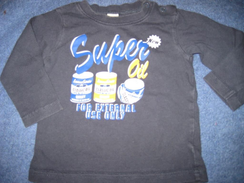 Donkerblauw shirt, 74, Prenatal, Kinderen en Baby's, Babykleding | Maat 74, Ophalen of Verzenden, Zo goed als nieuw, Jongetje