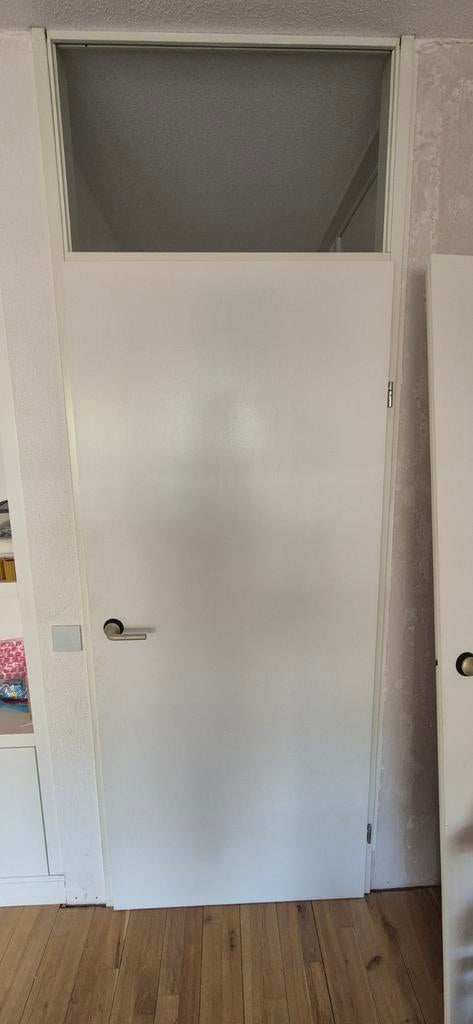 3 Opdekdeuren met kozijn en 2x daglicht raam, Doe-het-zelf en Verbouw, Deuren en Horren, Ophalen, Gebruikt, 80 tot 100 cm, Binnendeur