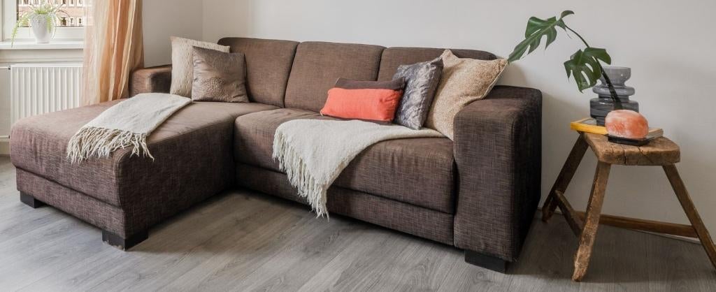 IKEA 3-zitsbank met chaise longue (donkerbruin), Ophalen, Gebruikt, Driepersoons, IKEA
