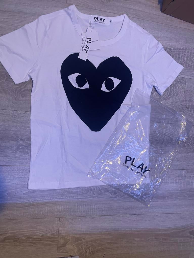 Comme des Garçons PLAY T-shirt met hartlogo, Maat 38/40 (M), Wit, Nieuw, Ophalen of Verzenden