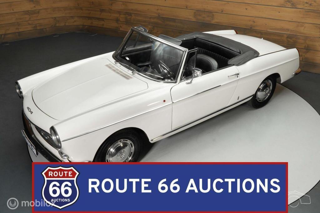 Peugeot 404 Cabriolet | 1966 | Route 66 Auctions, Auto's, Overige carrosserieën, Zwart, Bedrijf, Handgeschakeld