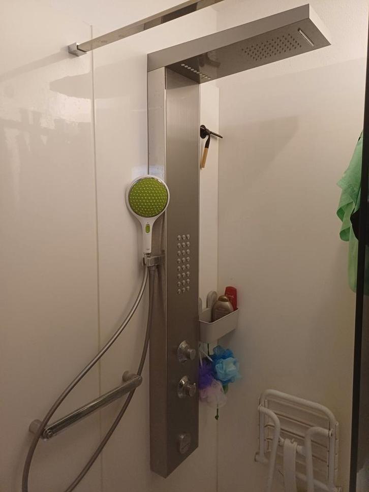 (senioren)-inloopdouche compleet, lees verder, Doe-het-zelf en Verbouw, Sanitair, Gebruikt, Douche, Chroom, Glas, Ophalen