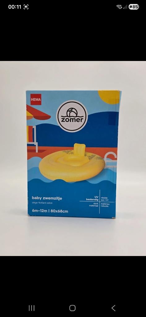HEMA baby zwemzitje 6-12 maanden (geel), Jongetje of Meisje, Overige typen, Nieuw, Ophalen of Verzenden