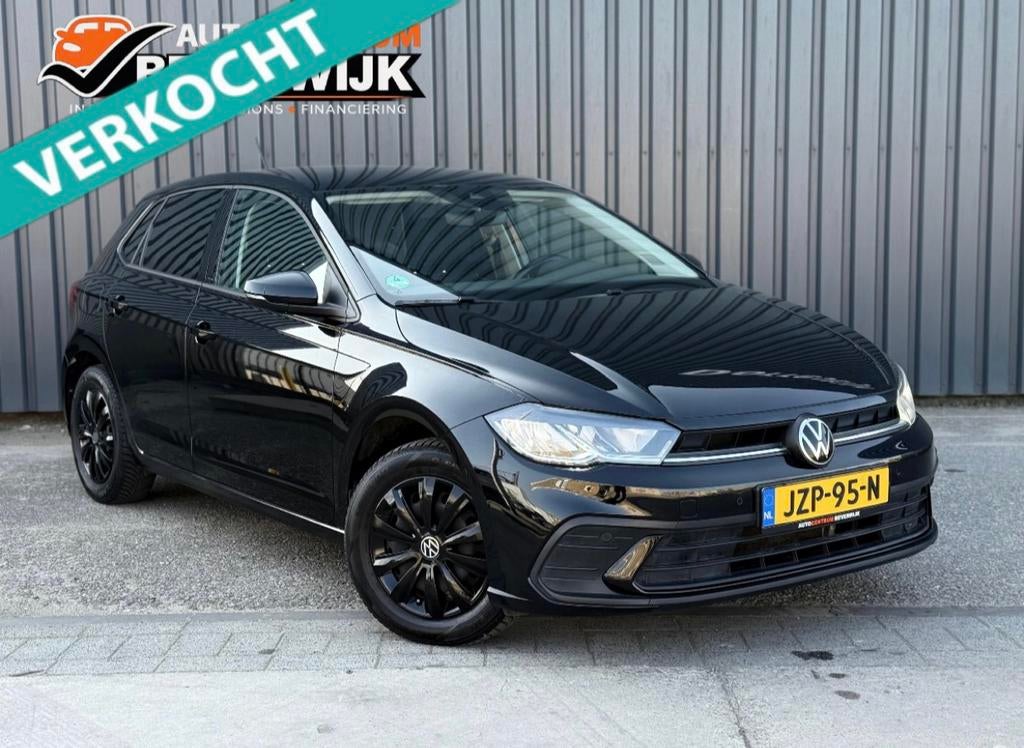 Volkswagen Polo 1.0 TSI Highline 95pk 2021 Zwart Led Carplay, Voorwielaandrijving, Stof, 1072 kg, Zwart