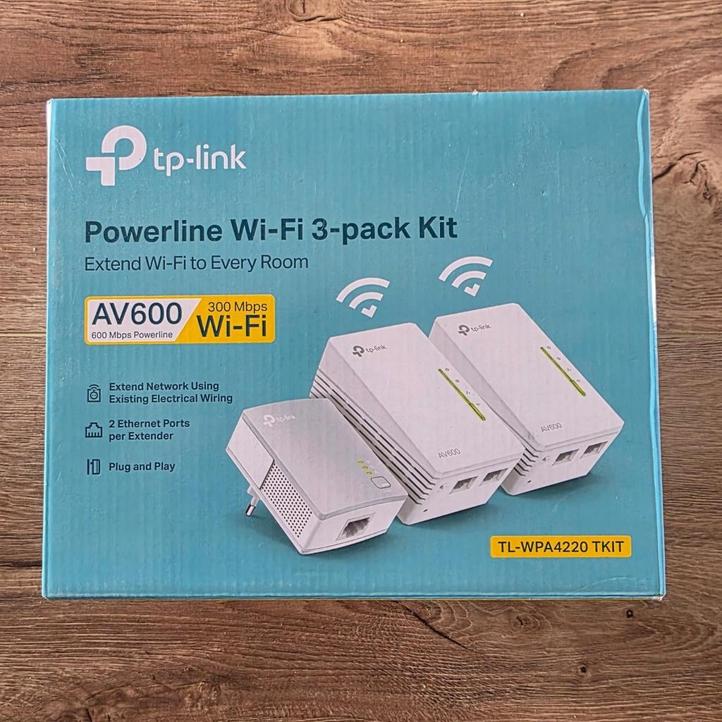 TP-Link Powerline Wi-Fi 3-pack Kit AV600 TL-WPA4220 TKIT, Computers en Software, Powerlines, Ophalen of Verzenden, Nieuw, TP-Link