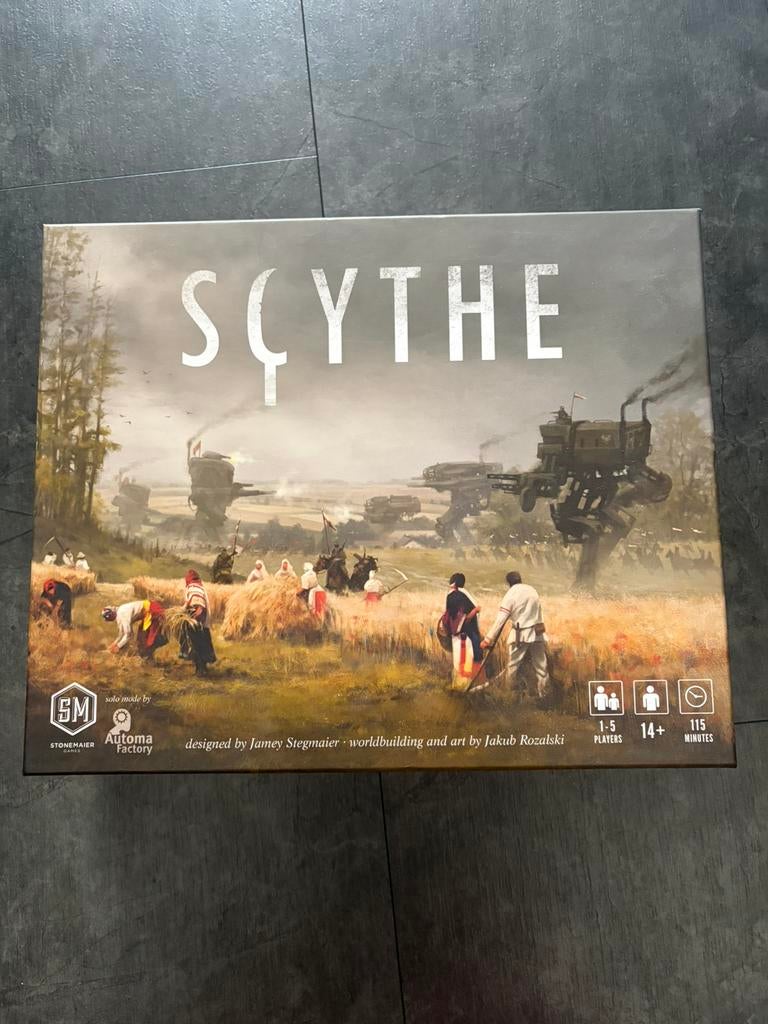 Scythe bordspel, Hobby en Vrije tijd, Gezelschapsspellen | Bordspellen, Ophalen of Verzenden, Zo goed als nieuw