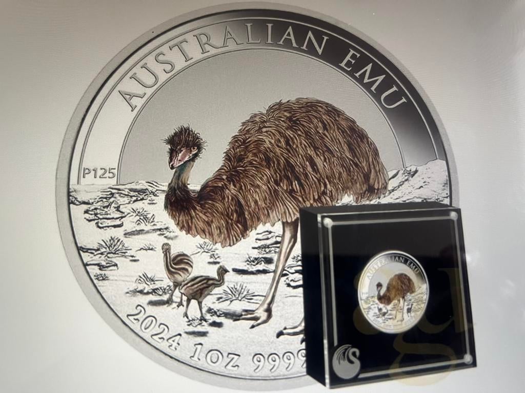 Australia 🇨🇰EMU COLOURED 2024., Ophalen of Verzenden, Zilver