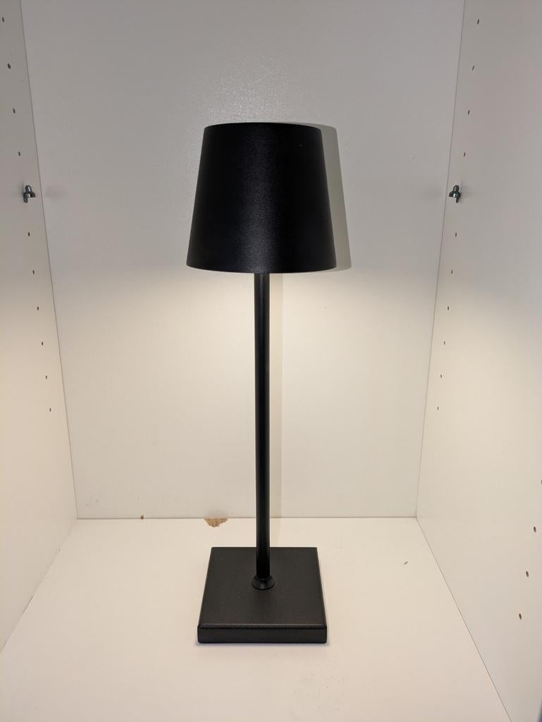 Zwarte Oplaadbare LED Tafellamp met Touch Dimmer, Huis en Inrichting, Lampen | Tafellampen, Nieuw, Minder dan 50 cm, Metaal, Ophalen of Verzenden