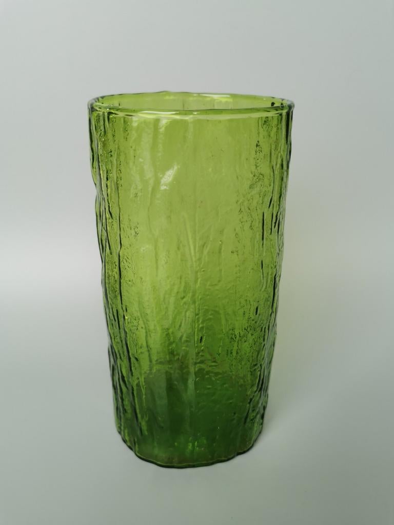 Whitefriars glas ? Retro vintage vaas boomstam structuur MCM, Antiek en Kunst, Antiek | Glas en Kristal, Verzenden