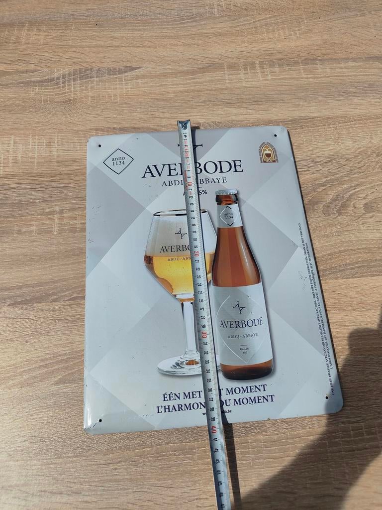 Averbode Abdijbier metalen reclamebord, Verzamelen, Biermerken, Ophalen of Verzenden