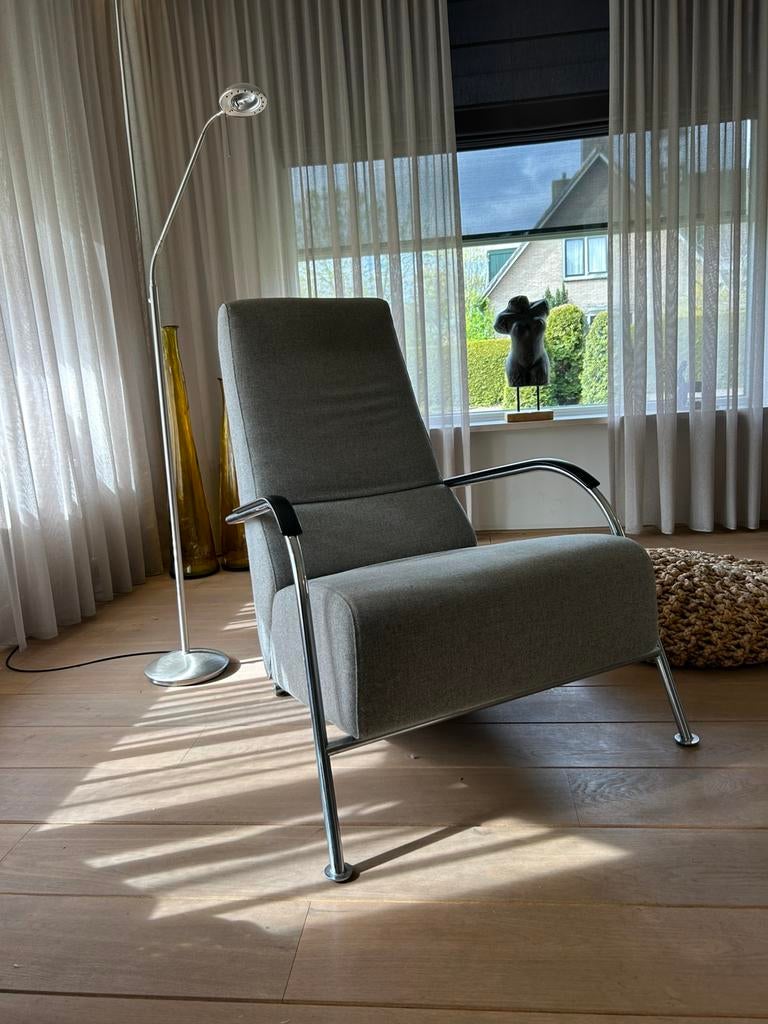 Licht gruize harvink design fauteuil, Ophalen of Verzenden, Zo goed als nieuw, Minder dan 75 cm, 50 tot 75 cm