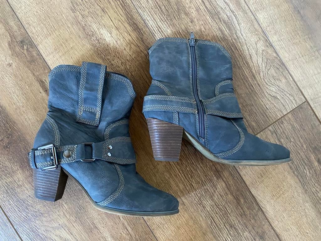 Visions enkellaarsjes, maat 39, Kleding | Dames, Schoenen, Lage of Enkellaarzen, Ophalen of Verzenden, Zo goed als nieuw, Grijs