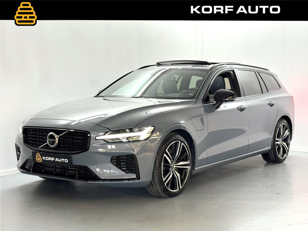 Volvo V60 2.0 T6 Recharge AWD R-Design 398PK | Pano | H&K |, Gebruikt, 4 cilinders, Vierwielaandrijving, Zilver of Grijs