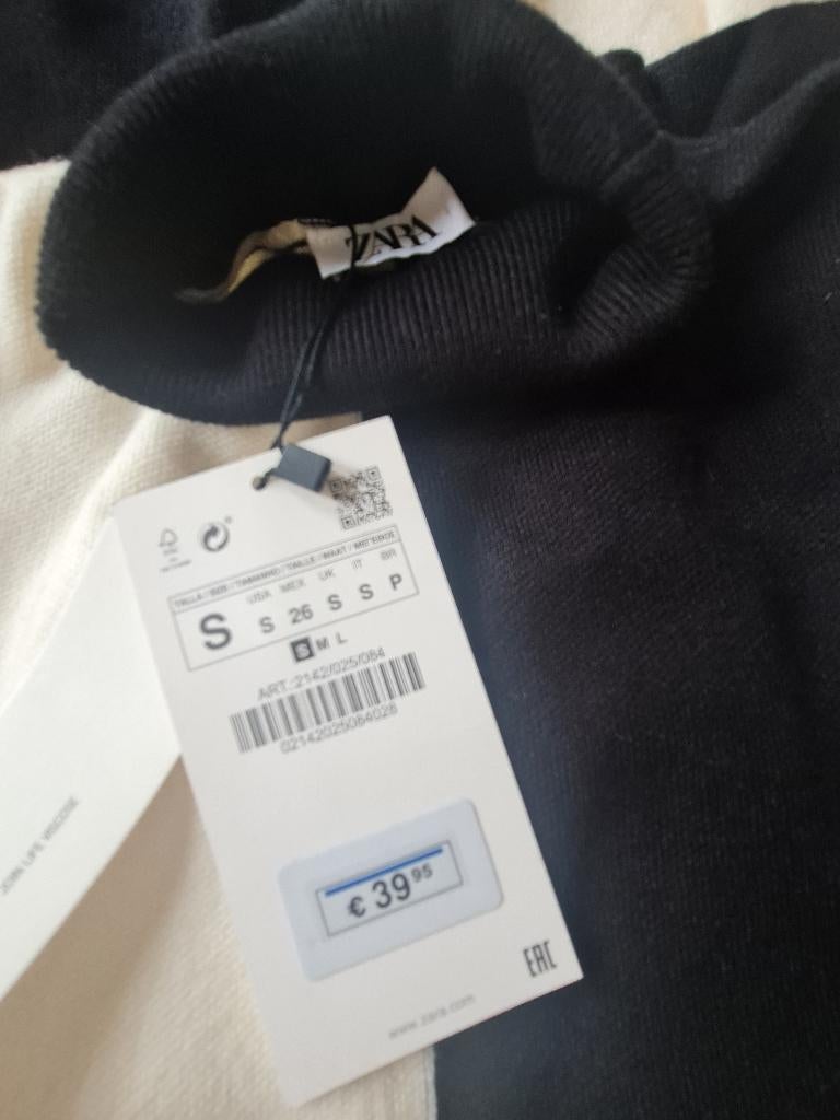 Jurk van Zara zwart wit Maat S/36 - nieuw,ongedragen, Wit, Nieuw, Ophalen of Verzenden, Maat 36 (S)