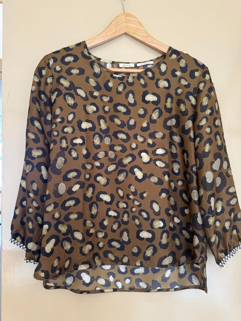Bellerose Blouse Maat S met Luipaardprint, Kleding | Dames, Ophalen of Verzenden, Zo goed als nieuw, Maat 38/40 (M), Bruin