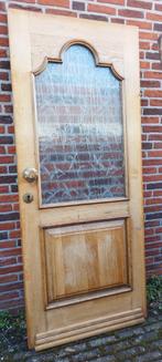 Massief houten voordeur met bamboepatroon in glas, Ophalen