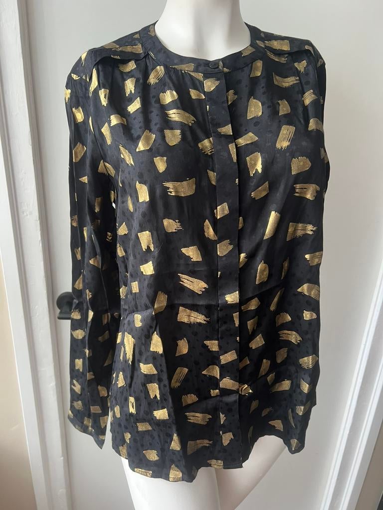Fabienne chapot sunset foil blouse nieuw maat S zwart goud, Ophalen of Verzenden, Nieuw, Maat 36 (S), Zwart