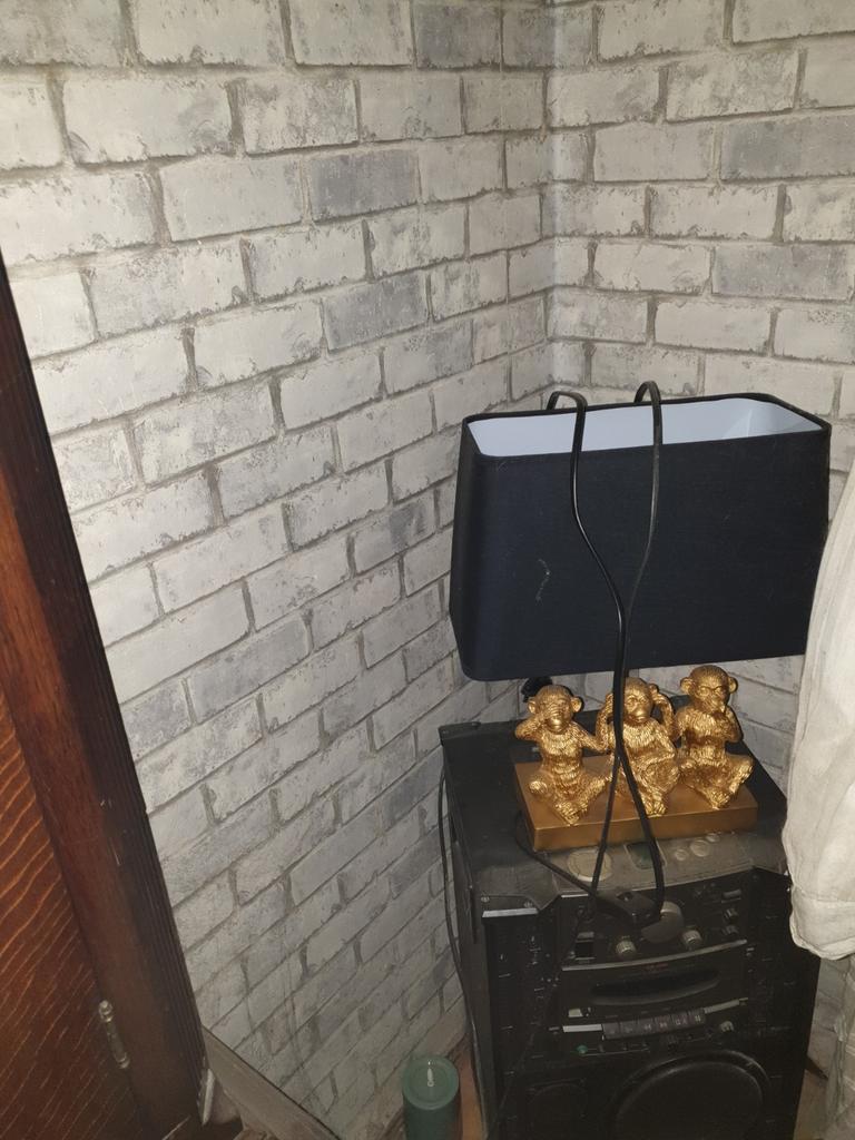 Horen zien en zwijgen apen lamp keur goud en zwart, Ophalen