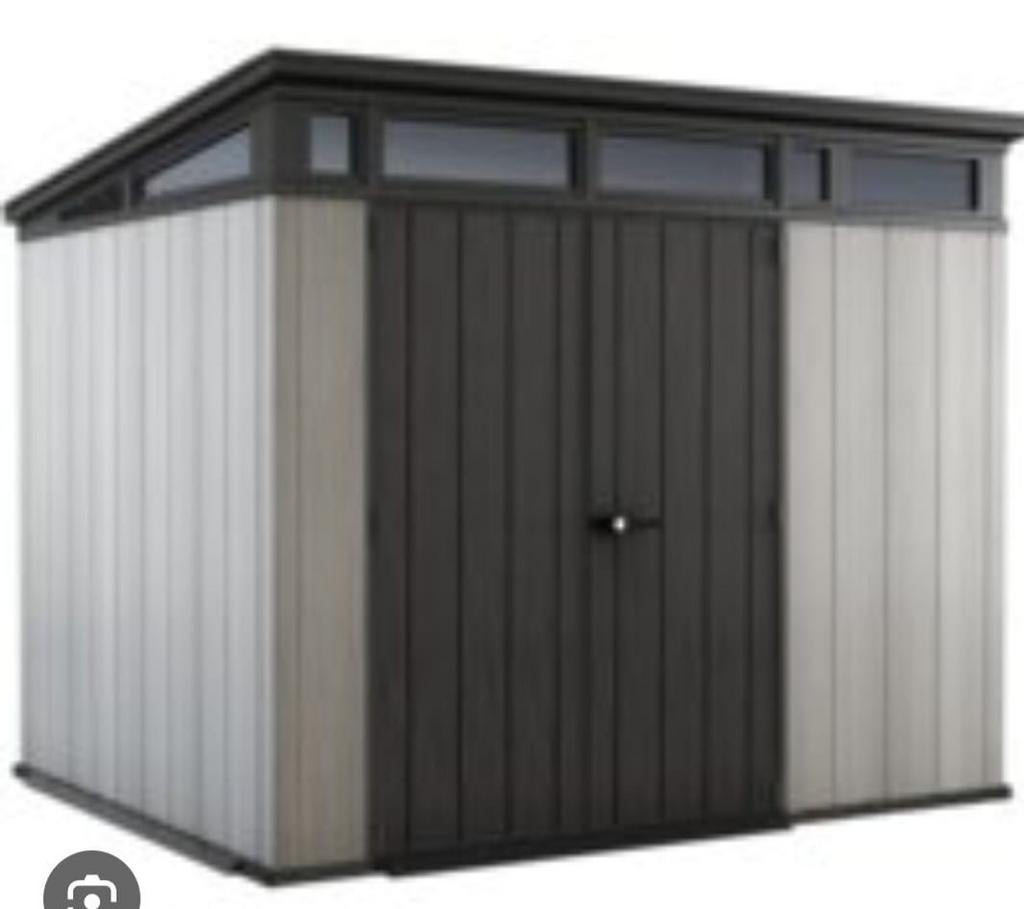 Keter Artisan 97 tuinhuis  grijs/zwart kunststof 277 x 218x, Tuin en Terras, Tuinhuizen, Minder dan 250 cm, Kunststof, Ophalen of Verzenden