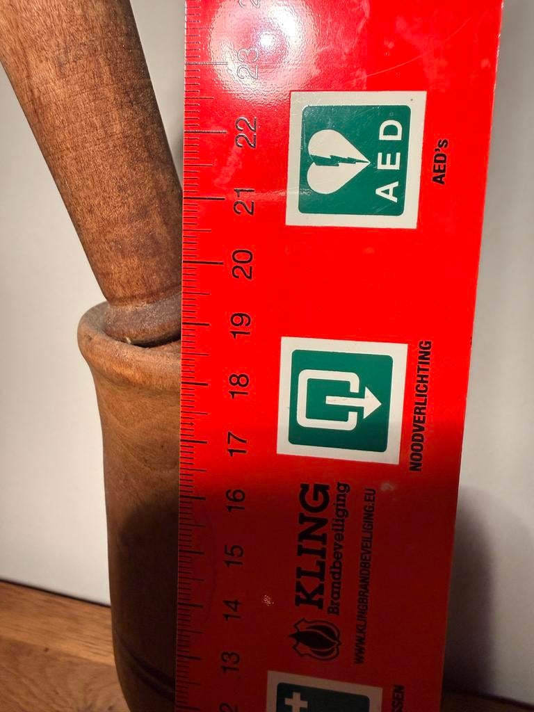 Vintage houten vijzel met stamper, Ophalen