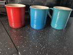 Le creuset bekers 3 x, Ophalen of Verzenden, Zo goed als nieuw, Overige stijlen, Kop(pen) en/of Schotel(s)