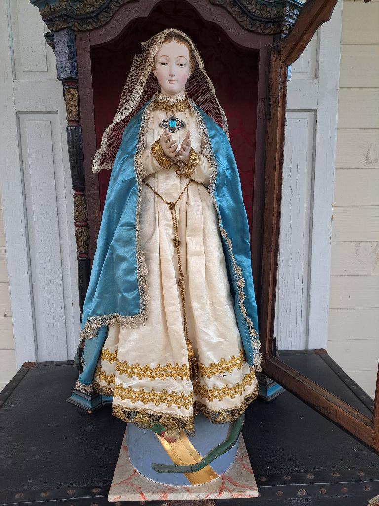 Antiek Madonna Processie Beeld, Antiek en Kunst, Antiek | Religie, Ophalen of Verzenden