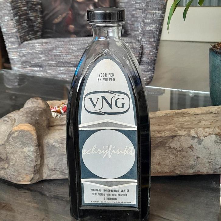 Vintage VNG schrijfinkt grote fles, Antiek en Kunst, Antiek | Kantoor en Zakelijk, Ophalen of Verzenden