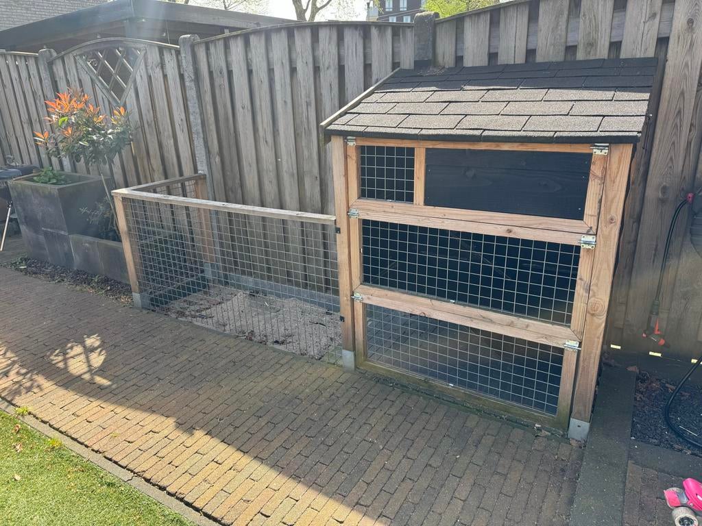 Konijnenhok met ren, Ophalen, 110 cm of meer, Zo goed als nieuw, 90 cm of meer