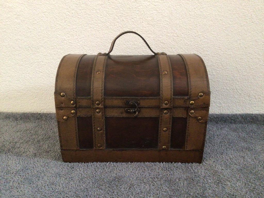 Houten kistje bruin, Ophalen, Zo goed als nieuw, Minder dan 50 cm