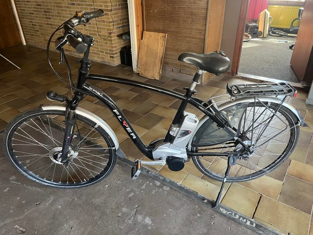 Flyer elektrische fiets - Zwart, gebruikt, Gebruikt, 51 tot 55 cm, 30 tot 50 km per accu, Ophalen