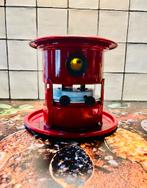 Petroleumstel rood emaille, 2 pits, met emaille onderschotel, Ophalen of Verzenden